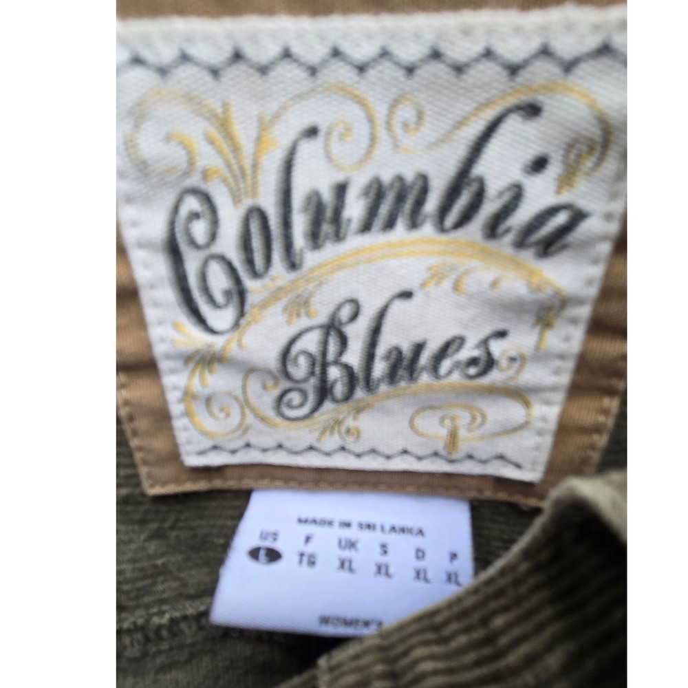 Columbia Blues Olive Green Corduroy Trucker Jacket Large Womens - Picture 3 of 9